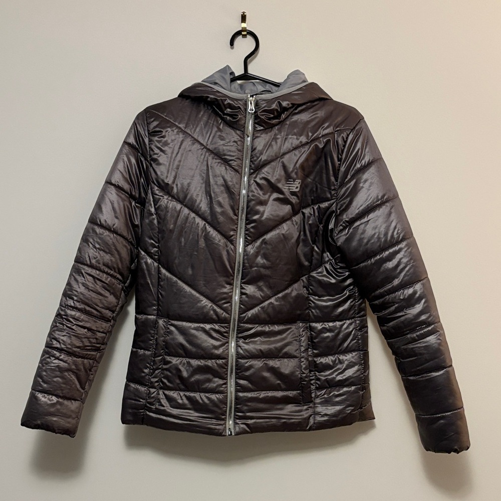 Women's Puffer Jacket - Metallic Gray